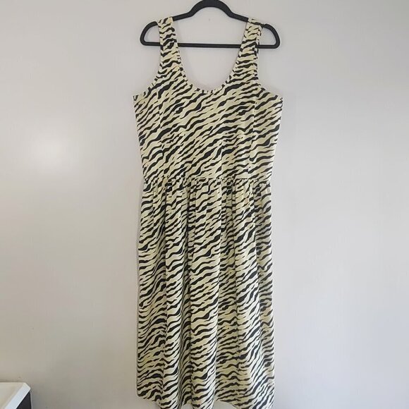 Everlane The Poplin Animal Print Dress Boho Fierce Trendy Striking Pockets  Sz M - Picture 6 of 11